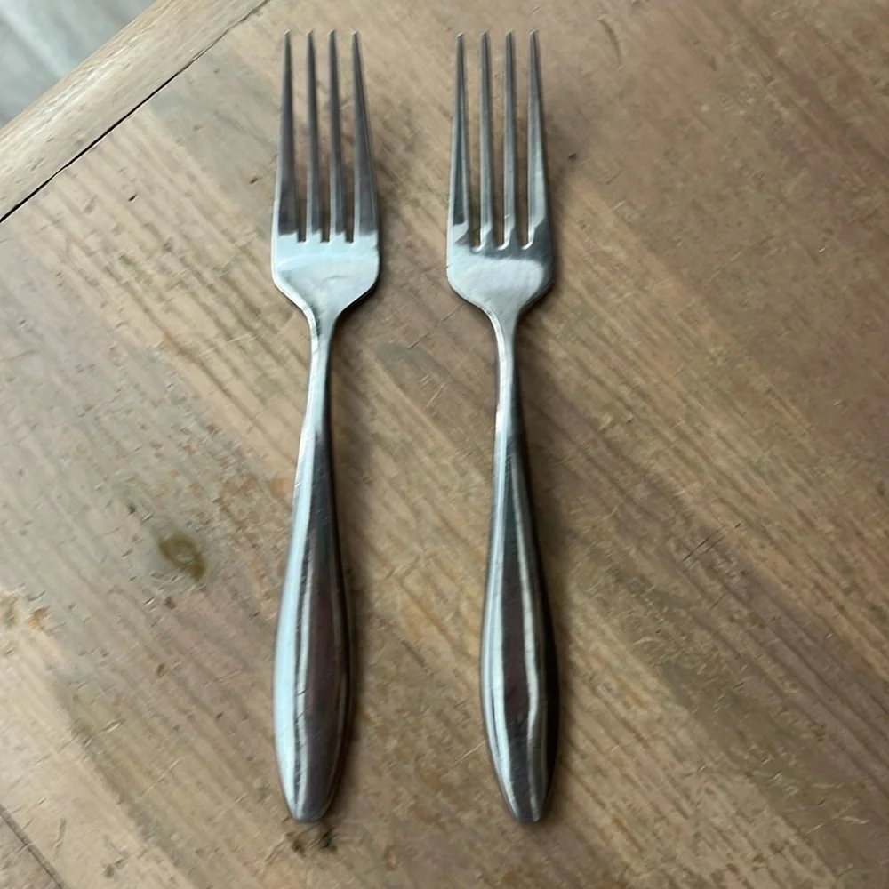 2 Oneida Comet Dinner Forks Flatware Stainless Glossy Finish